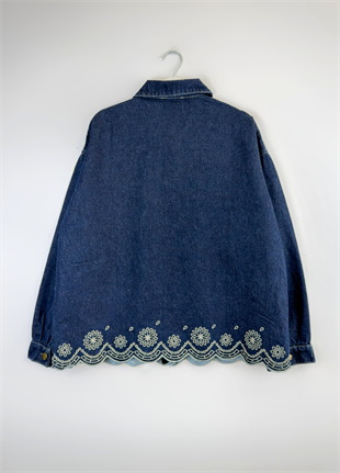 Anka Etnik Desen Ceket Lacivert 