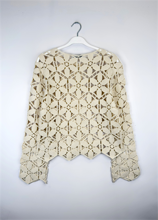 Asi Nakışlı Ceket Bej 