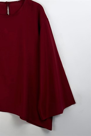 Asimetrik Tensel Bluz Bordo