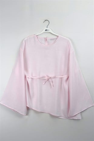 Asimetrik Tensel Bluz Pembe 