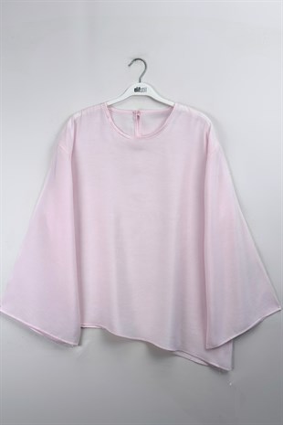 Asimetrik Tensel Bluz Pembe 