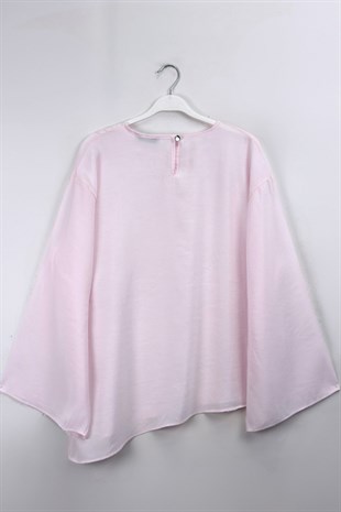 Asimetrik Tensel Bluz Pembe 