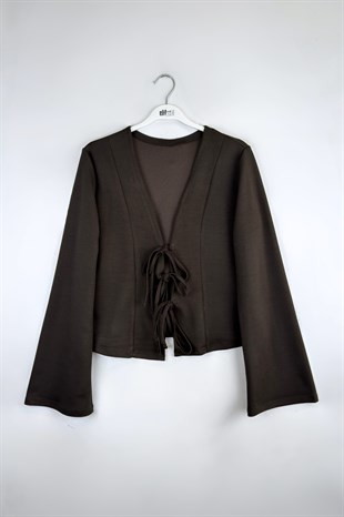 Bağlamalı Kimono Kahve 
