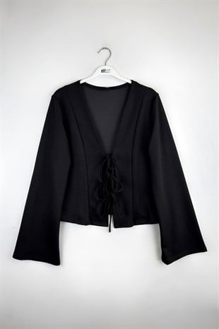 Bağlamalı Kimono Siyah 