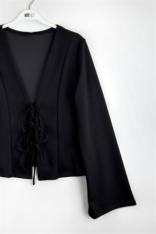 Bağlamalı Kimono Siyah 