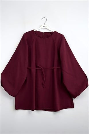 Balon Kol Tunik Bordo  
