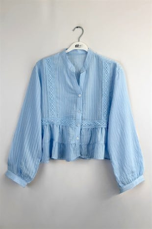 Bebe Yaka Gömlek Mavi 