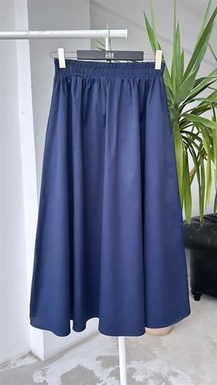 Cepli Poplin Etek Lacivert