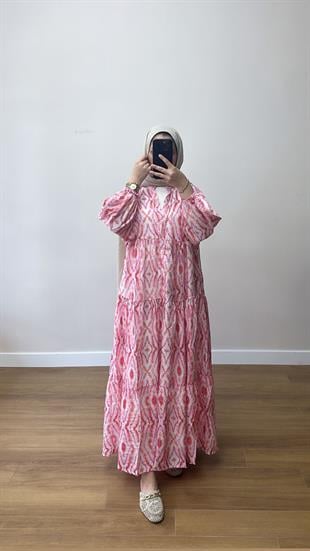 Çiçekli  Elbise Pembe 