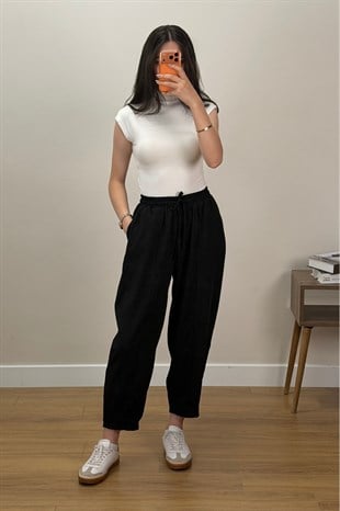 Çımalı Pantolon Siyah 