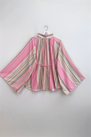Çizgili Bluz Pembe 