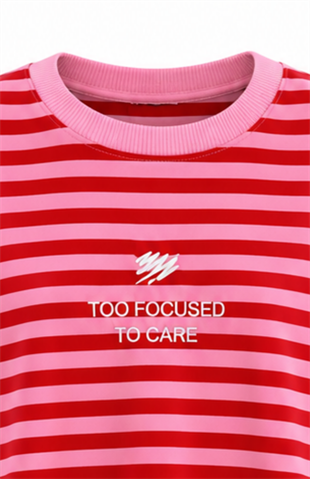 Çizgili Focs Sweat Kırmızı
