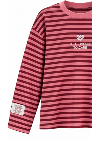 Çizgili Focs Sweat Pembe