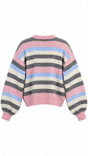 Çizgili Kazak Pembe