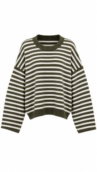 Çizgili Salaş Kazak Haki