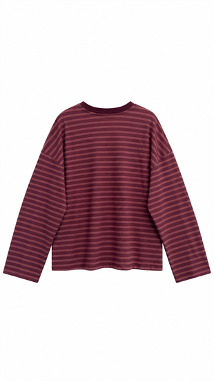 Çizgili Sweat Mürdüm