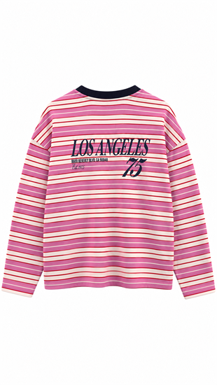 LosAngeles Yazılı Sweat Pembe