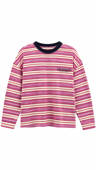 LosAngeles Yazılı Sweat Pembe