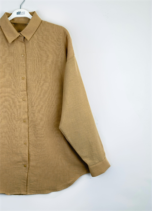 Desla Oversize Salaş Gömlek Camel 
