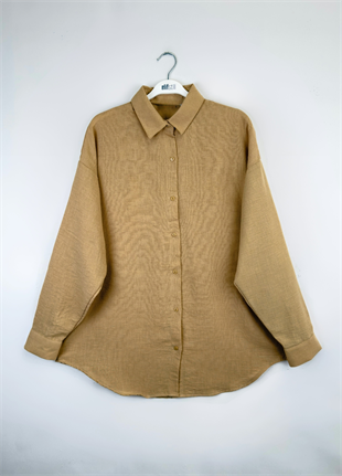 Desla Oversize Salaş Gömlek Camel 