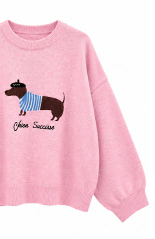 Dog Figürlü Kazak Pembe