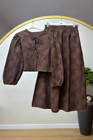 Etnik Desen Takım Kahve 