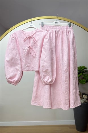 Etnik Desen Takım Pembe 