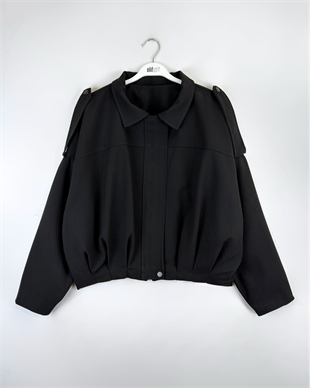 Fermuarlı Bomber ceket Siyah 