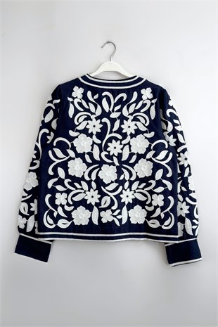 Flower Ceket Lacivert 