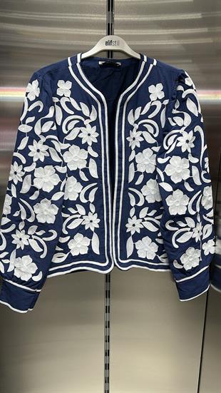 Flower Ceket Lacivert 