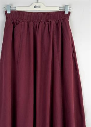 Gabardin Etek Bordo