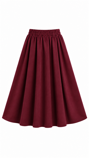 Gabardin Etek Bordo