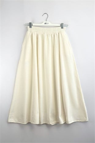 Gabardin Etek Ekru