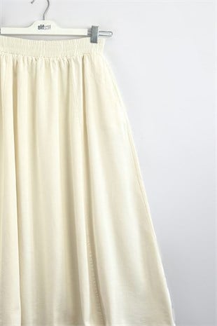 Gabardin Etek Ekru
