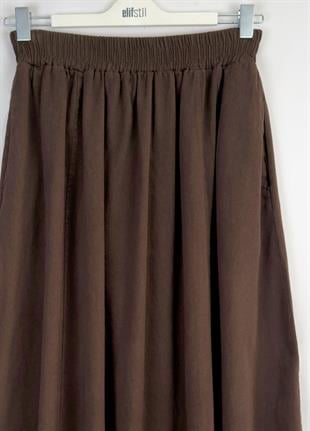 Gabardin Etek Kahve 