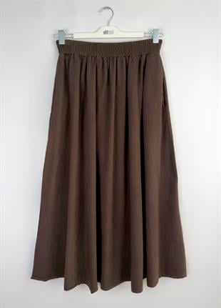 Gabardin Etek Kahve 