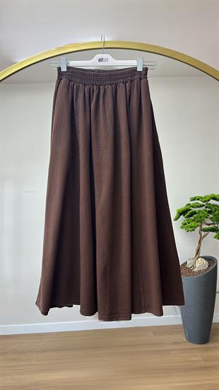 Gabardin Etek Kahve 