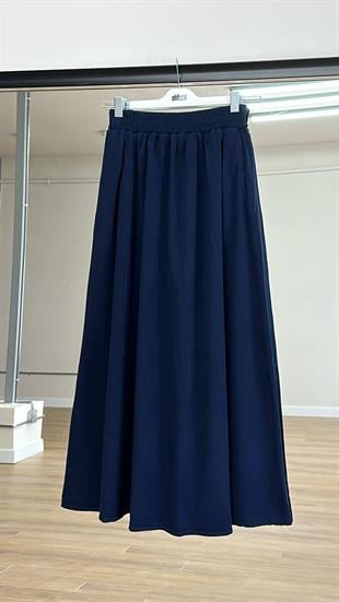 Gabardin Long Etek Lacivert 