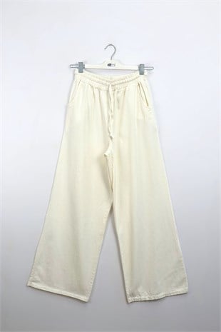 Gabardin Pantolon Ekru 