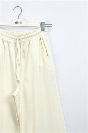 Gabardin Pantolon Ekru 