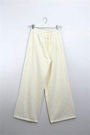 Gabardin Pantolon Ekru 