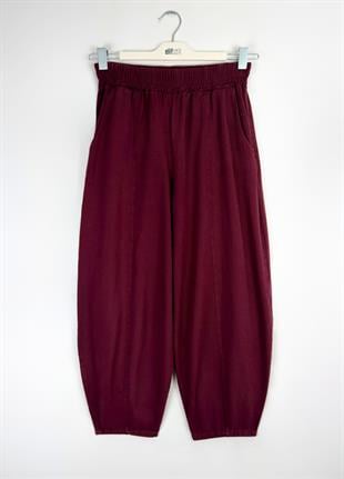 Gabardin Şalvar Pantolon Bordo 