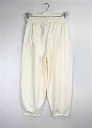Gabardin Şalvar Pantolon Ekru 