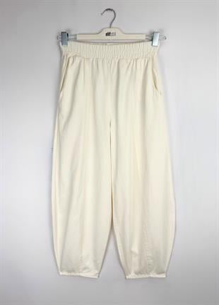 Gabardin Şalvar Pantolon Ekru 