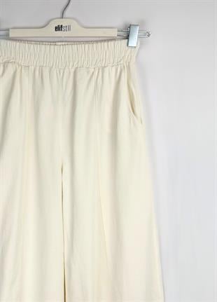 Gabardin Şalvar Pantolon Ekru 