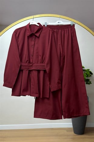 Gömlek Pantolon Takım Bordo 