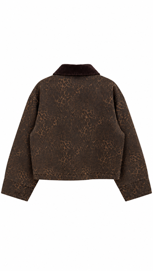 Kadife Yaka Leopar Ceket
