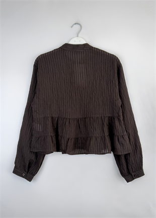 Bebe Yaka Gömlek Kahve 