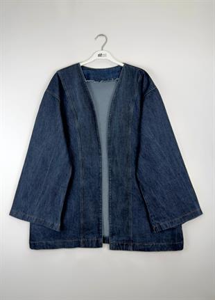 Kemerli Kot Ceket Lacivert 