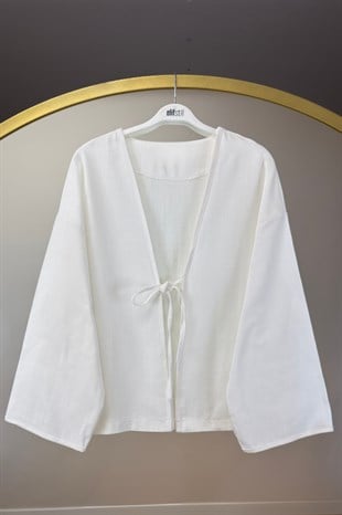 Keten Kimono Beyaz